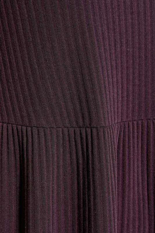 Curve Plum Purple Ribbed Smock Dress 5