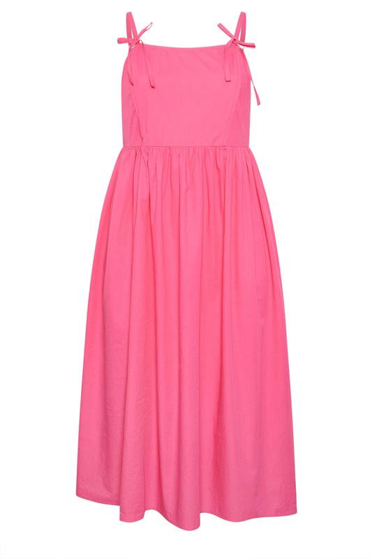 YOURS Plus Size Pink Poplin Midi Dress | Yours Clothing 6