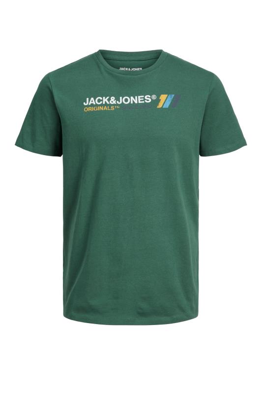JACK & JONES Big & Tall Green Printed Logo T-Shirt 2