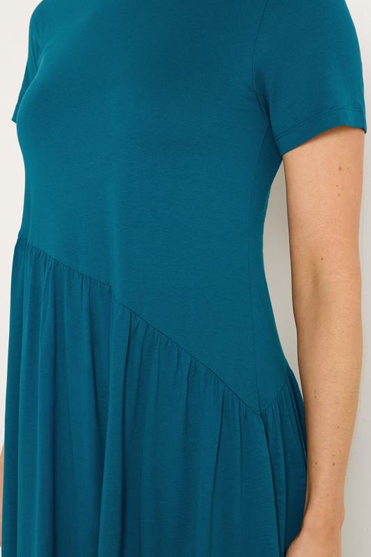 LTS Tall Women's Teal Blue Asymmetric Cotton Maxi Dress | Long Tall Sally 4