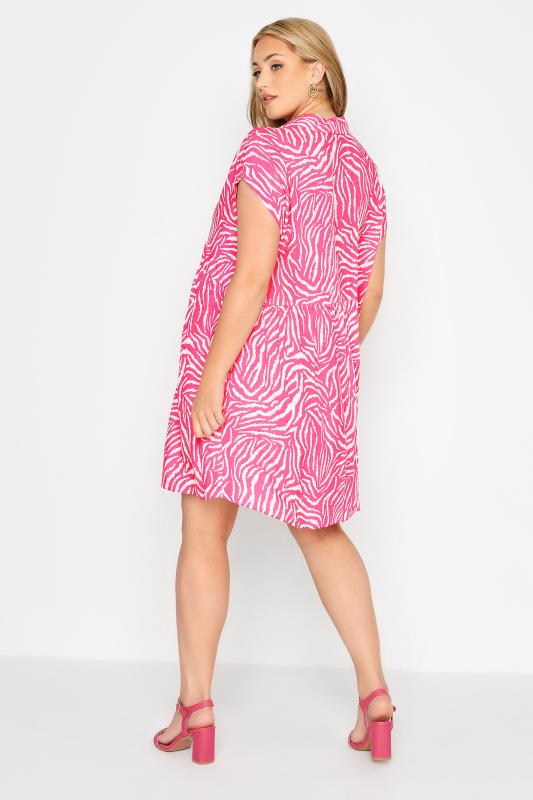 YOURS LONDON Plus Size Pink Animal Print Tunic Dress | Yours Clothing 2