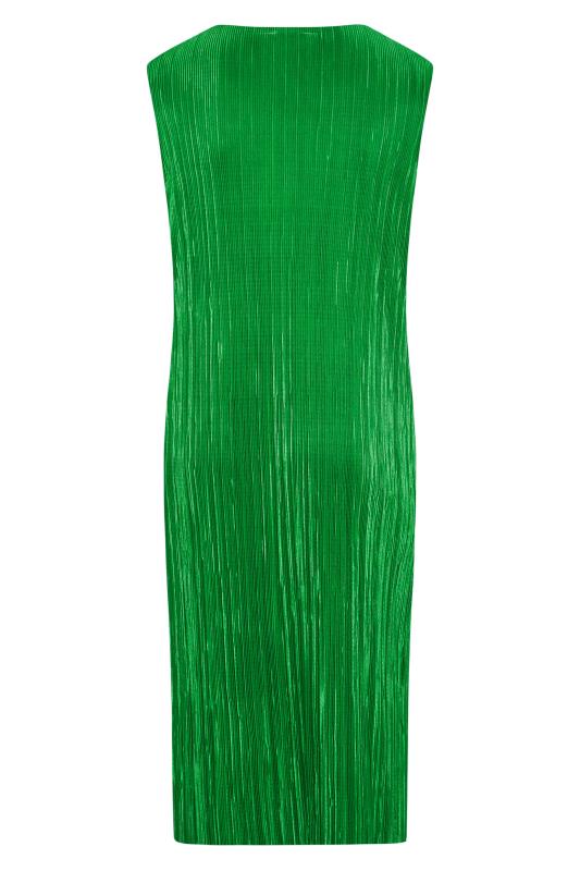 LIMITED COLLECTION Curve Green Sleeveless Plisse Midi Dress 7
