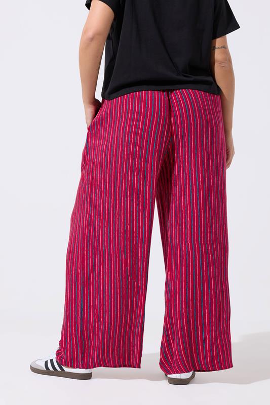 LIMITED COLLECTION Plus Size Red Stripe Wide Leg Trousers | Yours Clothing 2