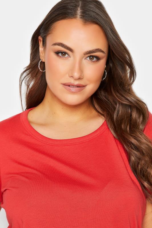 YOURS Plus Size Curve Red Basic Short Sleeve | Yours Clothing 4