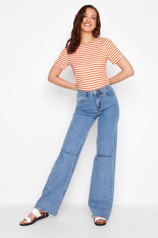 LTS Tall Women's Orange Stripe T-Shirt | Long Tall Sally  2