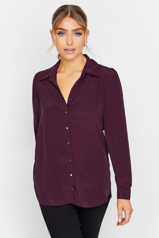  Tallas Grandes M&Co Dark Purple Tie Back Tunic Shirt
