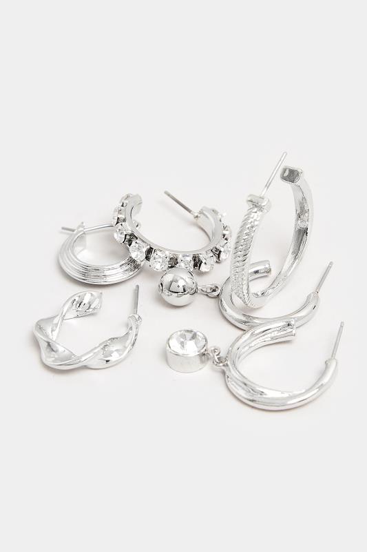 6 PACK Silver Small Twisted Hoop Earrings Set | Yours Clothing  3