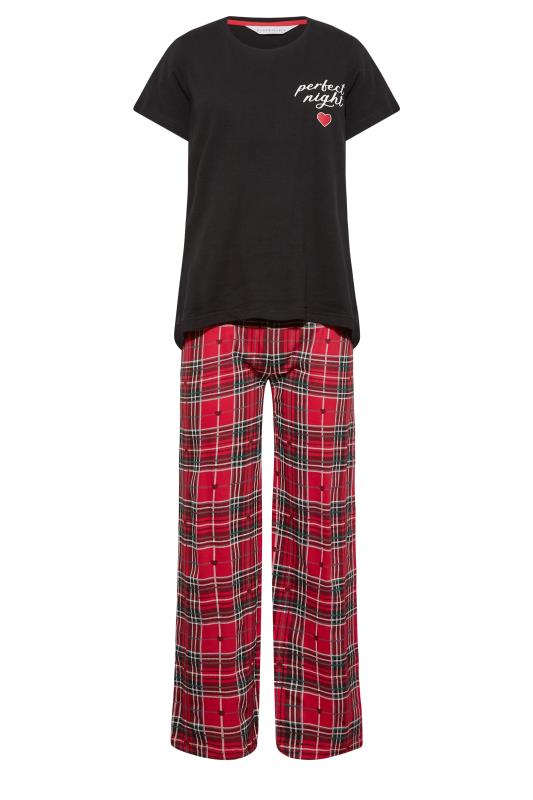 Petite Black & Red 'Perfect Night' Check Print Pyjama Set | PixieGirl 6