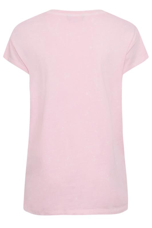 LIMITED COLLECTION Plus Size Pink 'Berry Good' Acid Wash T-Shirt | Yours Clothing 8