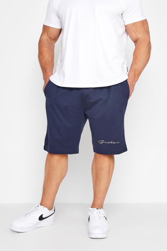 Plus Size  ED BAXTER Big & Tall Navy Blue Script Shorts