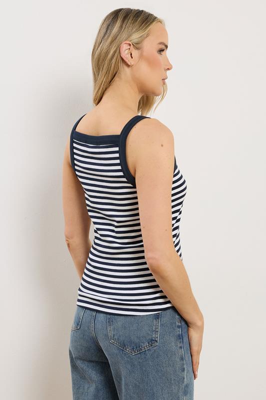 LTS Tall Women's 2 PACK White Stripe High Neck Ribbed Vest | Long Tall Sally 5
