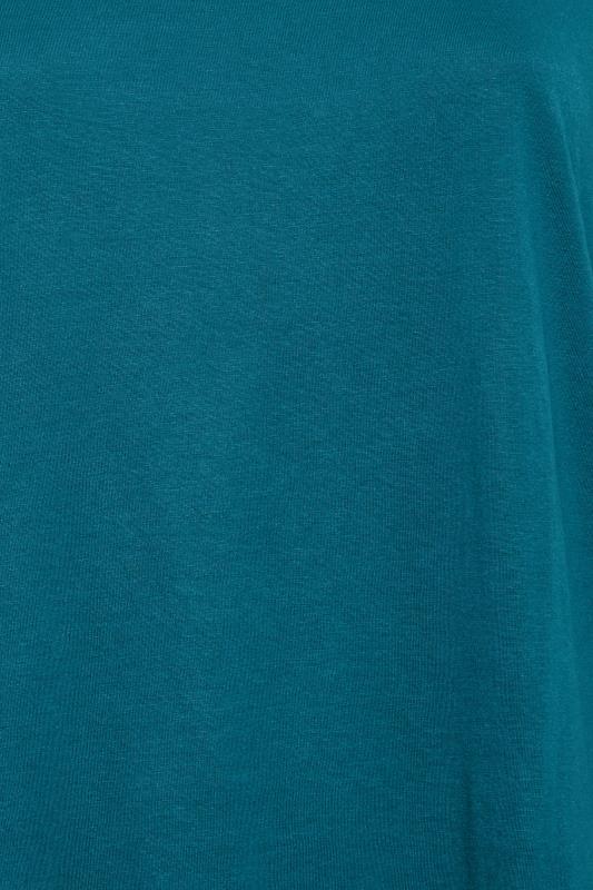 YOURS Curve Plus Size Teal Blue Long Sleeve Basic Top | Yours Clothing  5