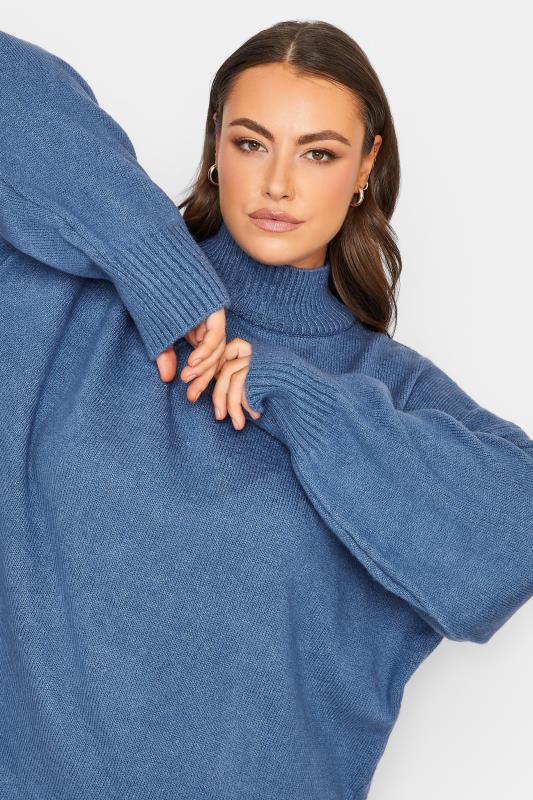 YOURS LUXURY Plus Size Blue Batwing Jumper | Yours Clothing 2