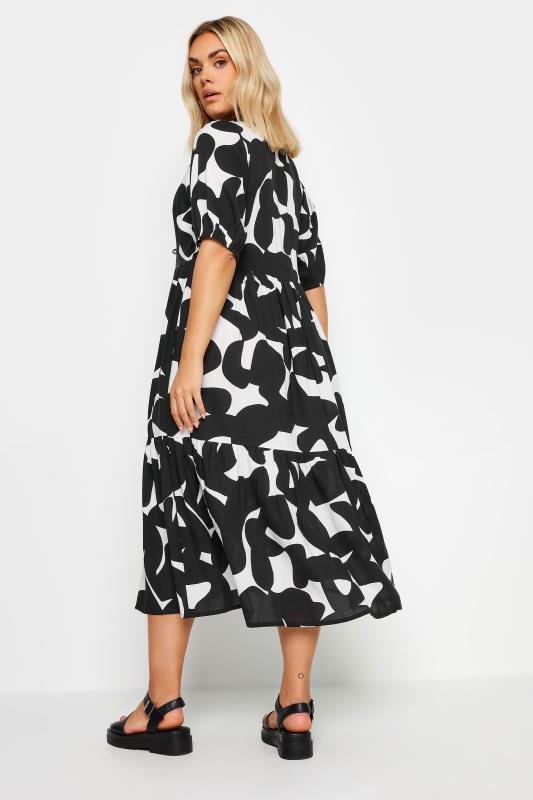 YOURS Plus Size Black Abstract Print Shirt Dress | Yours Clothing 4