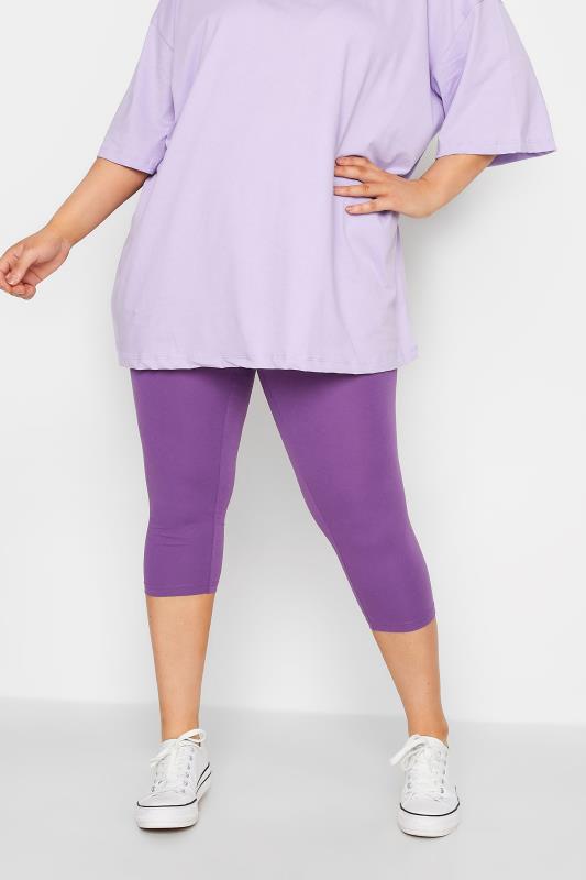  Tallas Grandes YOURS Curve Purple Cropped Leggings