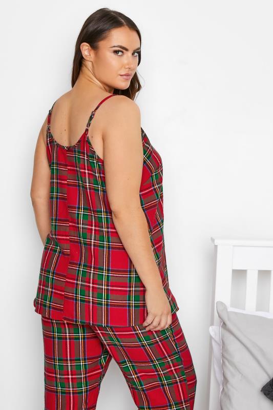 LIMITED COLLECTION Curve Red Tartan Check Pyjama Top 3