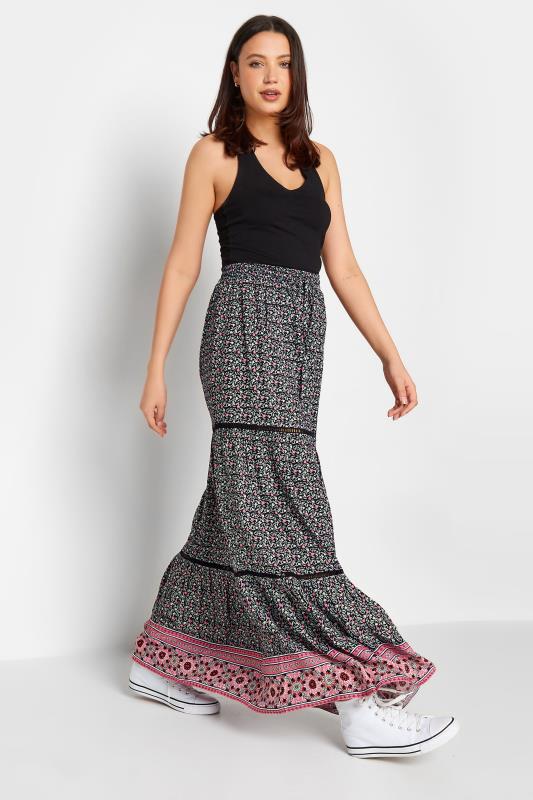 LTS Tall Women's Black Ditsy Floral Print Maxi Skirt | Long Tall Sally 3
