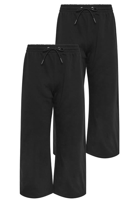  M&Co Petite 2 PACK Black Wide Leg Joggers