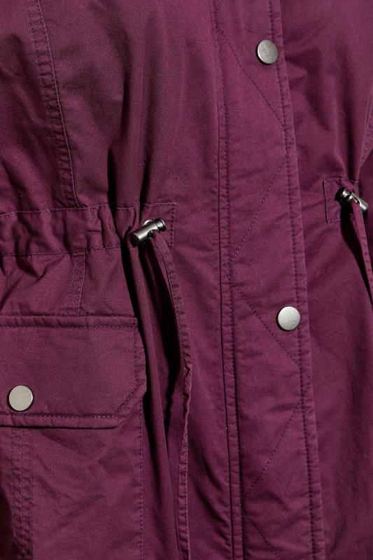Curve Purple Faux Fur Lined Hooded Parka Coat 5