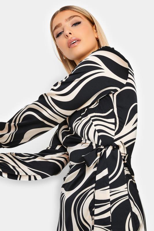 M&Co Black Swirl Print Midi Wrap Dress | M&Co 4