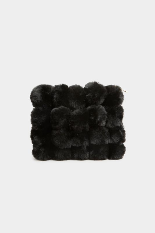 Black Faux Fur Clutch Bag 4