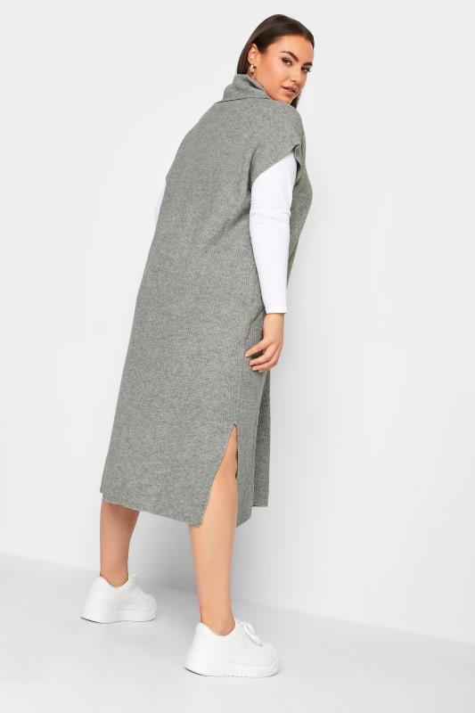 YOURS Curve Grey Roll Neck Knitted Dress | Yours Clothing 3