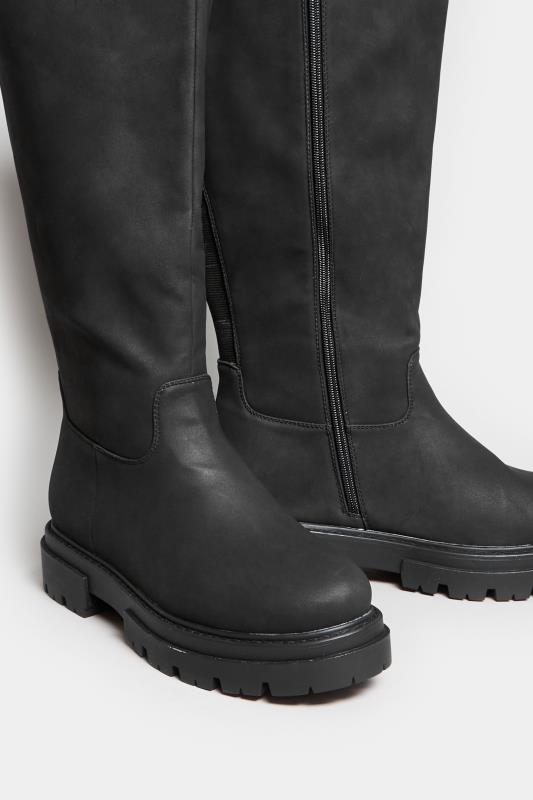 LIMITED COLLECTION Black Chunky Calf Boots In Extra Wide EEE Fit 5