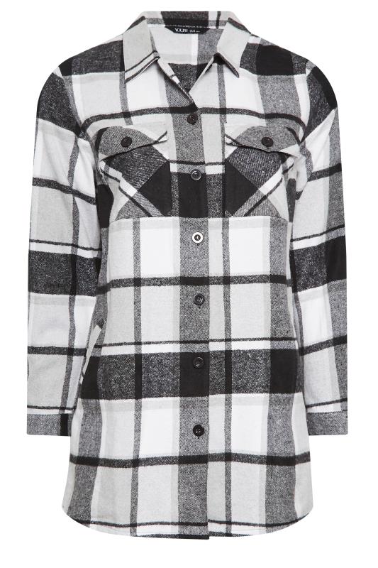 YOURS Plus Size Grey Check Print Shacket | Yours Clothing 8