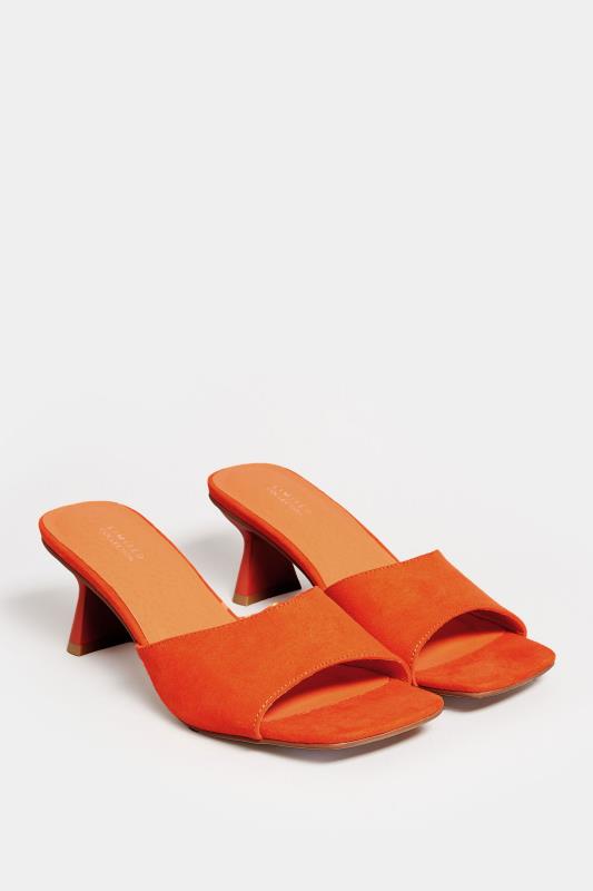 LIMITED COLLECTION Orange Kitten Heel Mule In Wide E Fit & Extra Wide EEE Fit | Yours Clothing 2