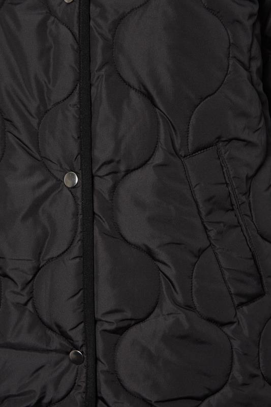 YOURS Plus Size Black Quilted Funnel Neck Coat | Yours Clothing 7