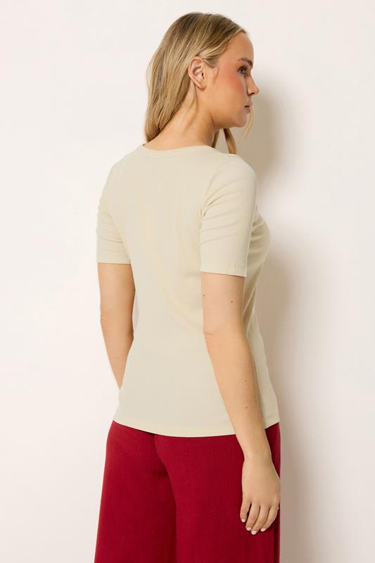 LTS Tall Yellow Ribbed Cotton T-Shirt | Long Tall Sally 2