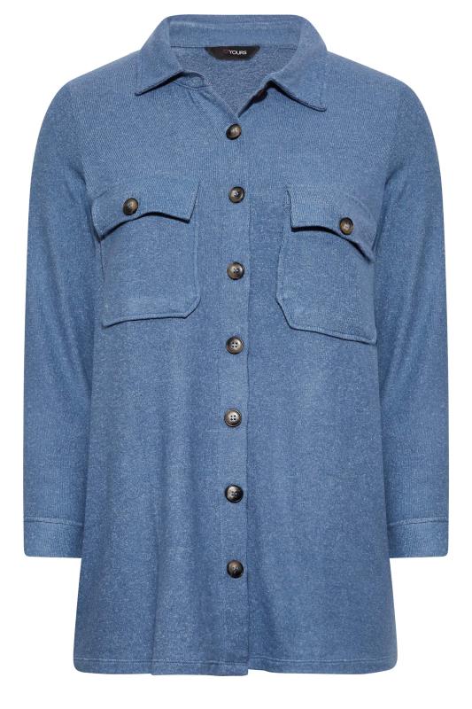 Plus Size Blue Button Through Shacket | Yours Clothing 6