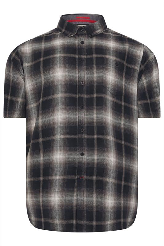 D555 Big & Tall Black Check Pocket Short Sleeve Shirt | BadRhino 2