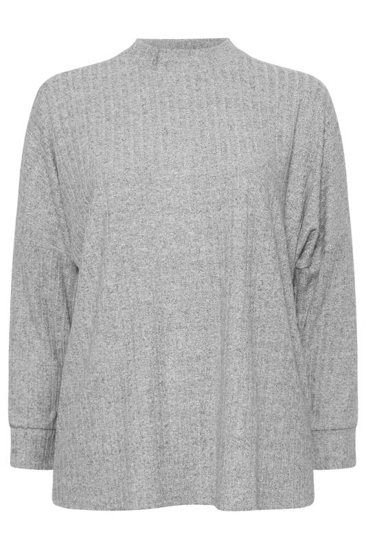 YOURS Plus Size Light Grey Ribbed Jumper | Yours Clothing 5