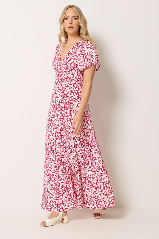 LTS Tall Women's Red Ditsy Floral Wrap Maxi Dress | Long Tall Sally 1
