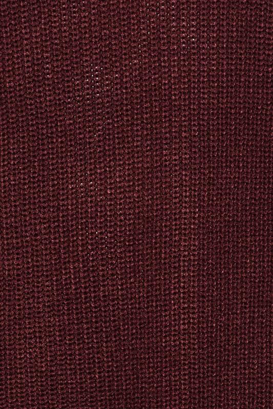 Curve Burgundy Red V-Neck Knitted Jumper | Yours Clothing 5