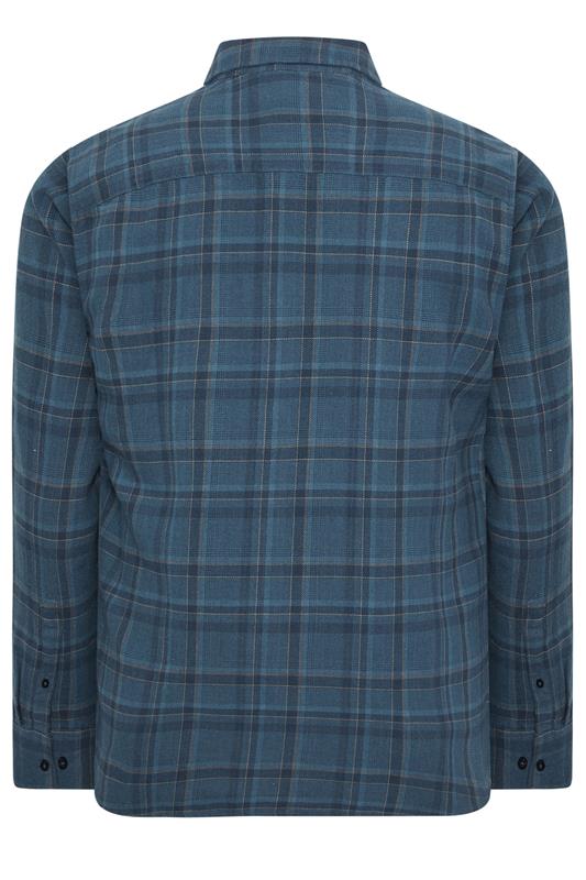BadRhino Big & Tall Blue Check Long Sleeve Shirt | BadRhino 2