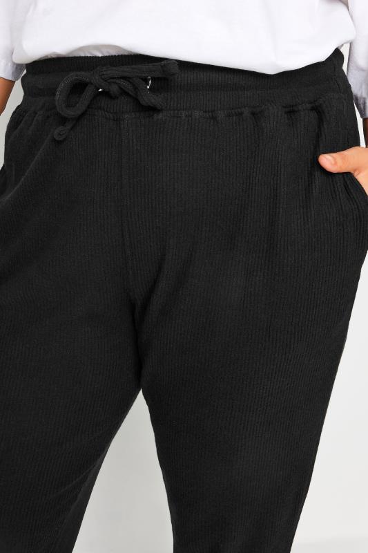 YOURS Plus Size Black Stretch Joggers | Yours Clothing 4