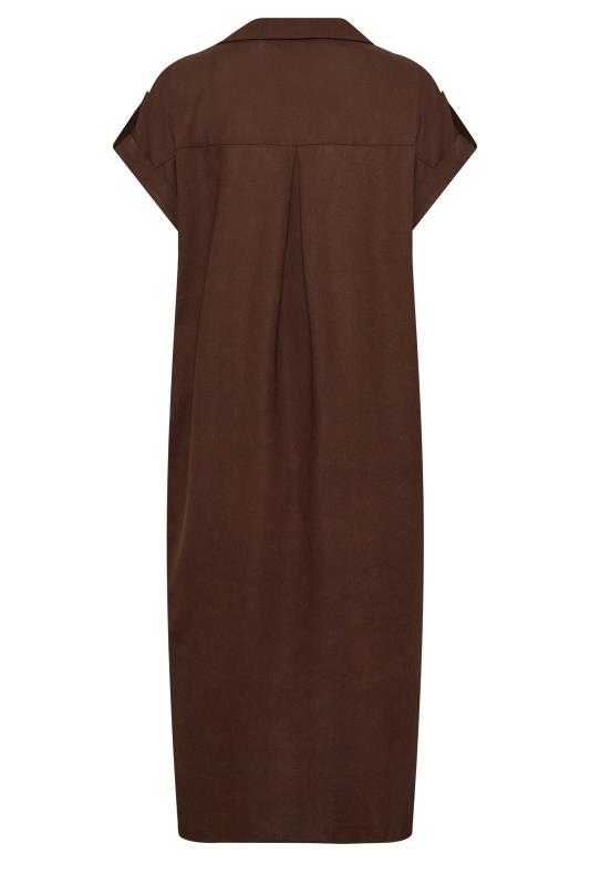 LTS Tall Women's Chocolate Brown Linen Dress | Long Tall Sally 7