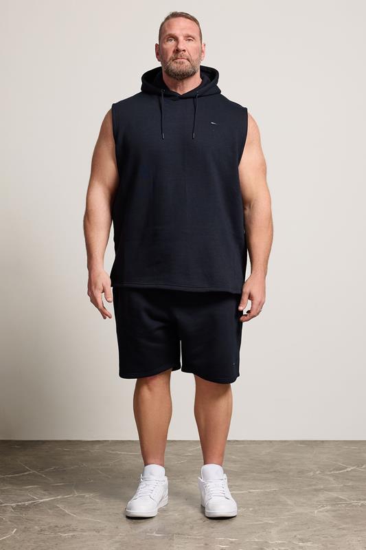 BadRhino Big & Tall Navy Blue Sleeveless Hoodie | BadRhino 1