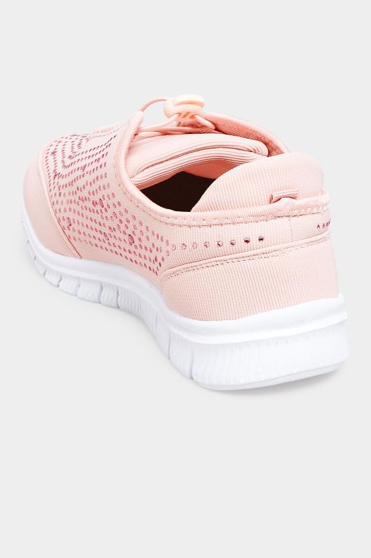 Pink Embellished Trainers In Extra Wide Fit | Yours Clothing 4