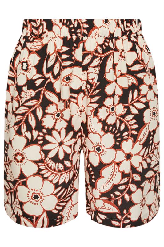 YOURS Plus Size Black Floral Print Woven Shorts | Yours Clothing 5