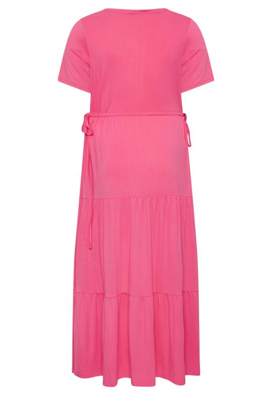LIMITED COLLECTION Plus Size Pink Adjustable Waist Maxi Dress | Yours Clothing 10