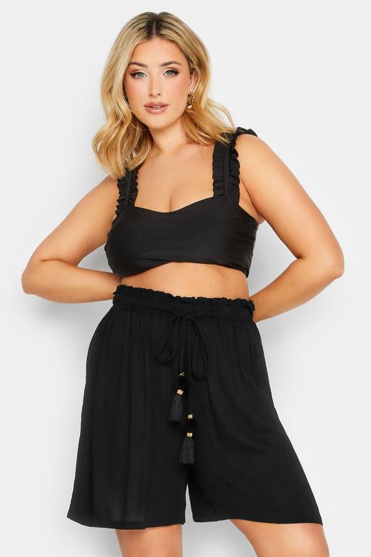  Grande Taille YOURS Curve Black Tassel Beach Shorts
