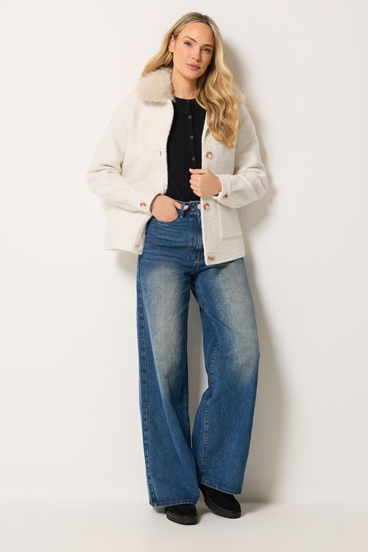 LTS Tall Women's Ivory White Faux Fur Coat | Long Tall Sally 2