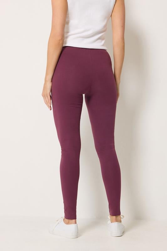LTS Tall Women's Burgundy Red Cotton Stretch Leggings | Long Tall Sally 2