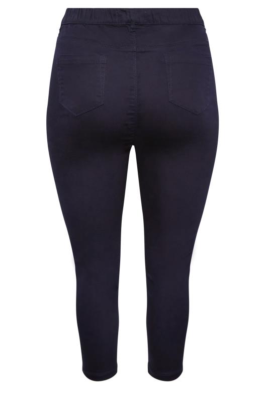 YOURS Plus Size Navy Blue Cropped Stretch GRACE Jeggings | Yours Clothing 5