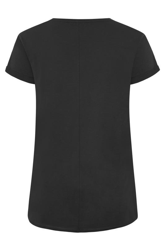 Black Topstitch Short Sleeve T-Shirt | Yours Clothing 6