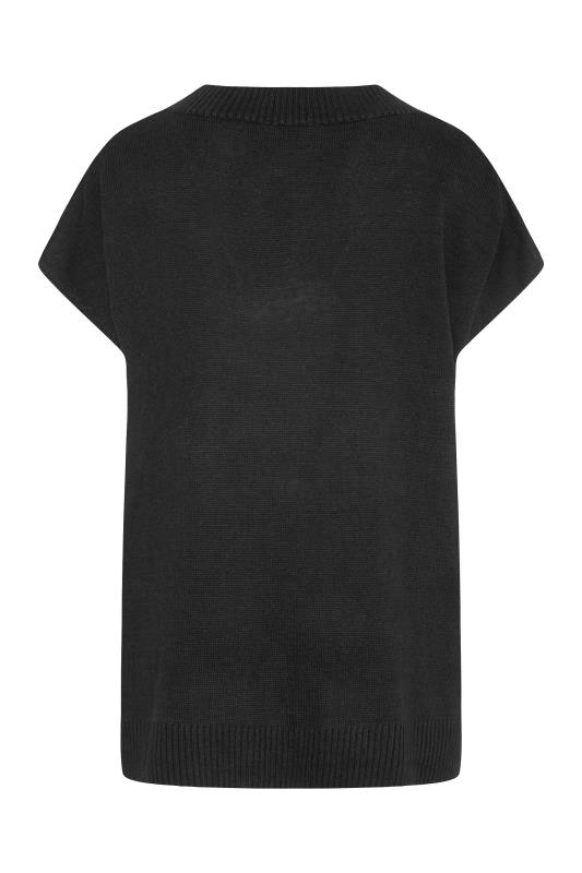 Plus Size Curve Black V-Neck Knitted Vest | Yours Clothing 6