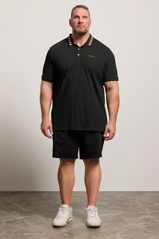Ben Sherman Big & Tall Black Pique Polo Shirt | BadRhino 1
